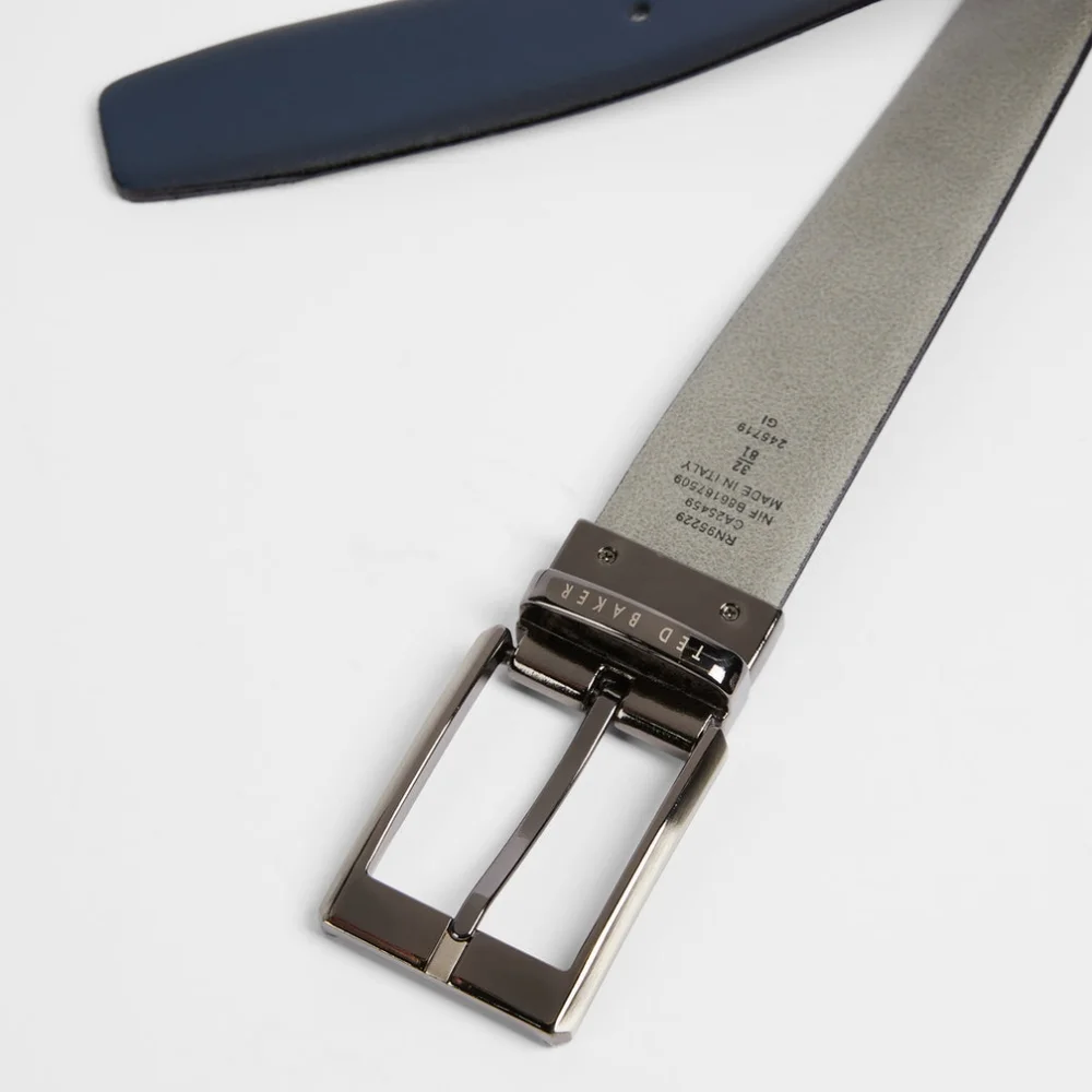 Ted Baker Navy Blue Leather Belt (Made in Italy) - Picture 2 of 8